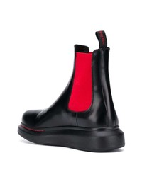 schwarze Chelsea Boots aus Leder von Alexander McQueen