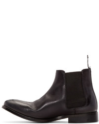 schwarze Chelsea Boots aus Leder von Paul Smith