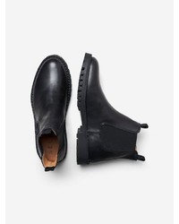 schwarze Chelsea Boots aus Leder von Selected Homme