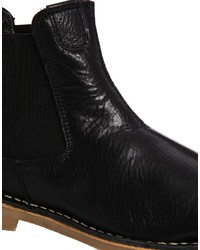 schwarze Chelsea Boots aus Leder von Selected