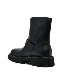 schwarze Chelsea Boots aus Leder von Moschino