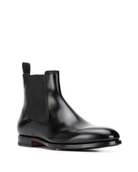 schwarze Chelsea Boots aus Leder von Santoni