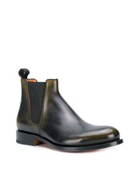 schwarze Chelsea Boots aus Leder von Santoni