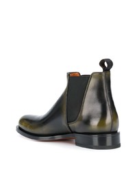 schwarze Chelsea Boots aus Leder von Santoni