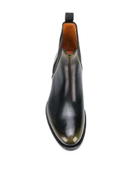 schwarze Chelsea Boots aus Leder von Santoni