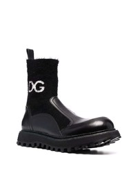 schwarze Chelsea Boots aus Leder von Dolce & Gabbana