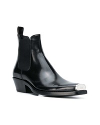 schwarze Chelsea Boots aus Leder von Calvin Klein 205W39nyc