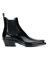 schwarze Chelsea Boots aus Leder von Calvin Klein 205W39nyc