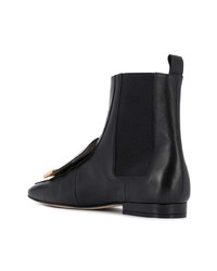 schwarze Chelsea Boots aus Leder von Sergio Rossi