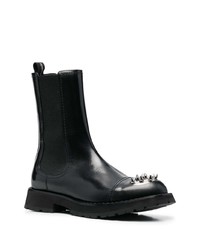 schwarze Chelsea Boots aus Leder von Alexander McQueen