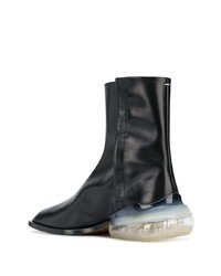 schwarze Chelsea Boots aus Leder von Maison Margiela