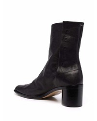 schwarze Chelsea Boots aus Leder von Maison Margiela