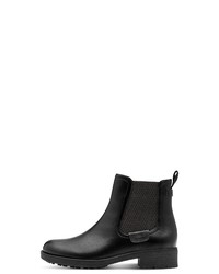 schwarze Chelsea Boots aus Leder von Tamaris