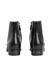 schwarze Chelsea Boots aus Leder von Gucci