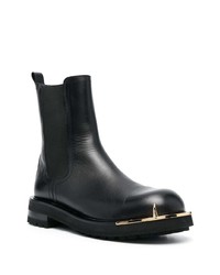 schwarze Chelsea Boots aus Leder von Roberto Cavalli