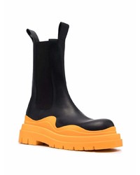 schwarze Chelsea Boots aus Leder von Bottega Veneta