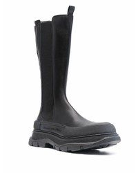 schwarze Chelsea Boots aus Leder von Alexander McQueen