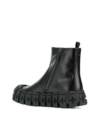 schwarze Chelsea Boots aus Leder von Prada