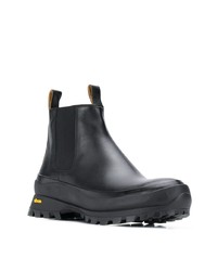 schwarze Chelsea Boots aus Leder von Jil Sander