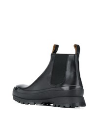 schwarze Chelsea Boots aus Leder von Jil Sander