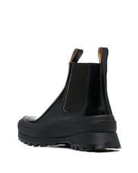 schwarze Chelsea Boots aus Leder von Jil Sander