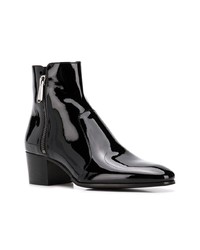 schwarze Chelsea Boots aus Leder von Balmain