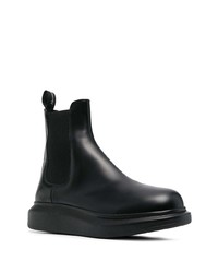 schwarze Chelsea Boots aus Leder von Alexander McQueen