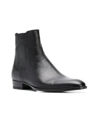 schwarze Chelsea Boots aus Leder von Saint Laurent