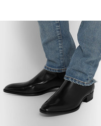 schwarze Chelsea Boots aus Leder von Saint Laurent