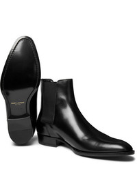 schwarze Chelsea Boots aus Leder von Saint Laurent