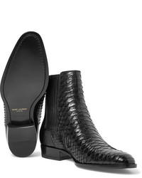 schwarze Chelsea Boots aus Leder von Saint Laurent