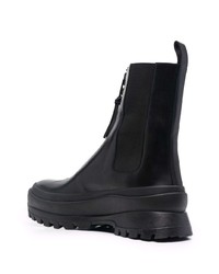 schwarze Chelsea Boots aus Leder von Jil Sander