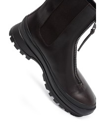 schwarze Chelsea Boots aus Leder von Jil Sander