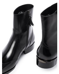 schwarze Chelsea Boots aus Leder von Santoni