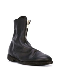 schwarze Chelsea Boots aus Leder von Guidi