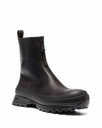 schwarze Chelsea Boots aus Leder von Jil Sander