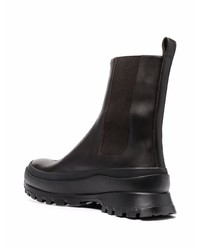 schwarze Chelsea Boots aus Leder von Jil Sander