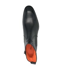 schwarze Chelsea Boots aus Leder von Santoni