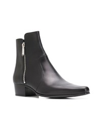 schwarze Chelsea Boots aus Leder von Balmain