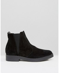 schwarze Chelsea Boots aus Wildleder von Pieces