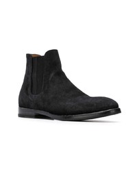 schwarze Chelsea Boots aus Wildleder von Silvano Sassetti