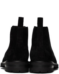 schwarze Chelsea Boots aus Wildleder von Manolo Blahnik