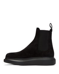 schwarze Chelsea Boots aus Wildleder von Alexander McQueen