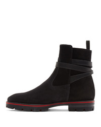 schwarze Chelsea Boots aus Wildleder von Christian Louboutin