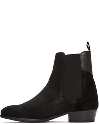 schwarze Chelsea Boots aus Wildleder von H By Hudson