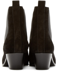 schwarze Chelsea Boots aus Wildleder von Saint Laurent