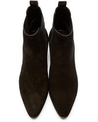 schwarze Chelsea Boots aus Wildleder von Saint Laurent