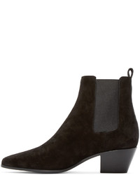 schwarze Chelsea Boots aus Wildleder von Saint Laurent