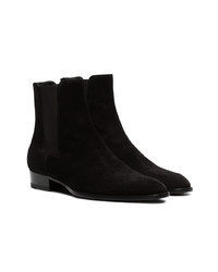 schwarze Chelsea Boots aus Wildleder von Saint Laurent