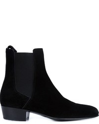 schwarze Chelsea Boots aus Wildleder